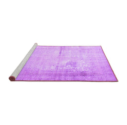 Sideview of Machine Washable Persian Purple Traditional Area Rugs, wshtr3835pur