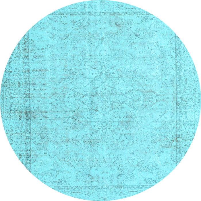 Round Persian Light Blue Traditional Rug, tr3836lblu