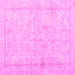 Square Machine Washable Persian Pink Traditional Rug, wshtr3836pnk
