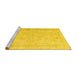 Sideview of Machine Washable Persian Yellow Traditional Rug, wshtr3836yw