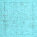 Square Machine Washable Persian Light Blue Traditional Rug, wshtr3836lblu