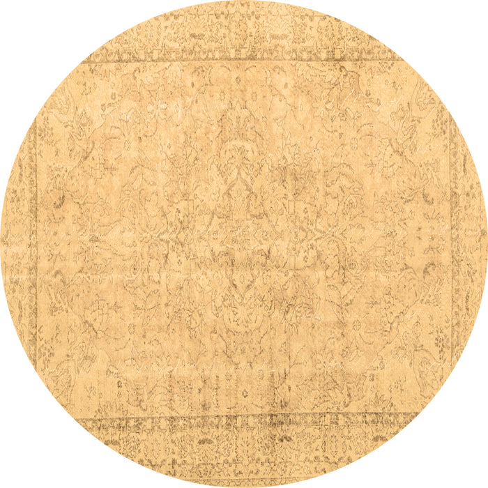 Round Machine Washable Persian Brown Traditional Rug, wshtr3836brn
