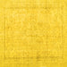 Square Machine Washable Persian Yellow Traditional Rug, wshtr3836yw