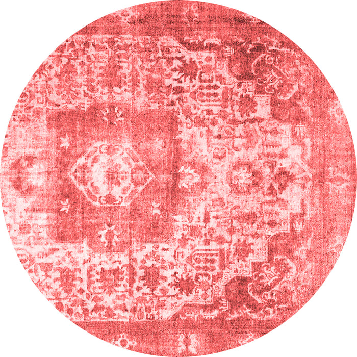 Machine Washable Medallion Red Traditional Rug, wshtr3837red