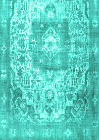 Medallion Turquoise Traditional Rug, tr3837turq