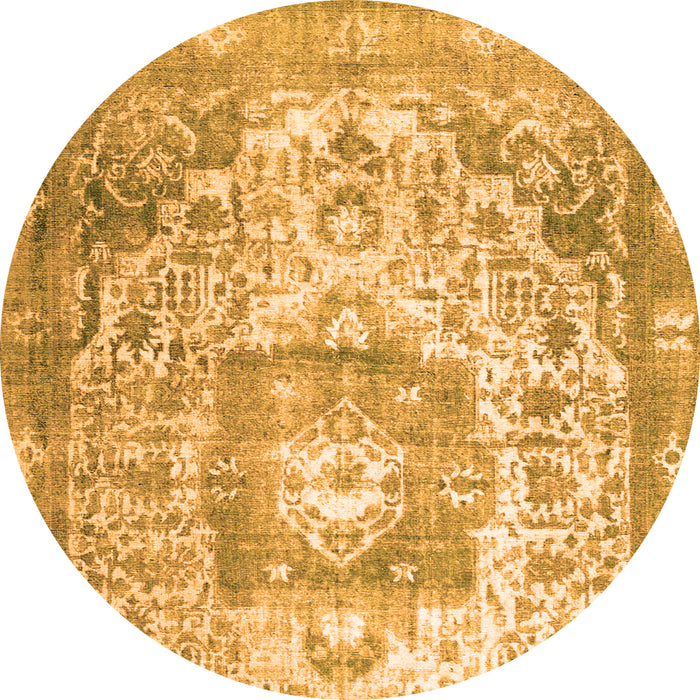 Machine Washable Medallion Orange Traditional Area Rugs, wshtr3837org