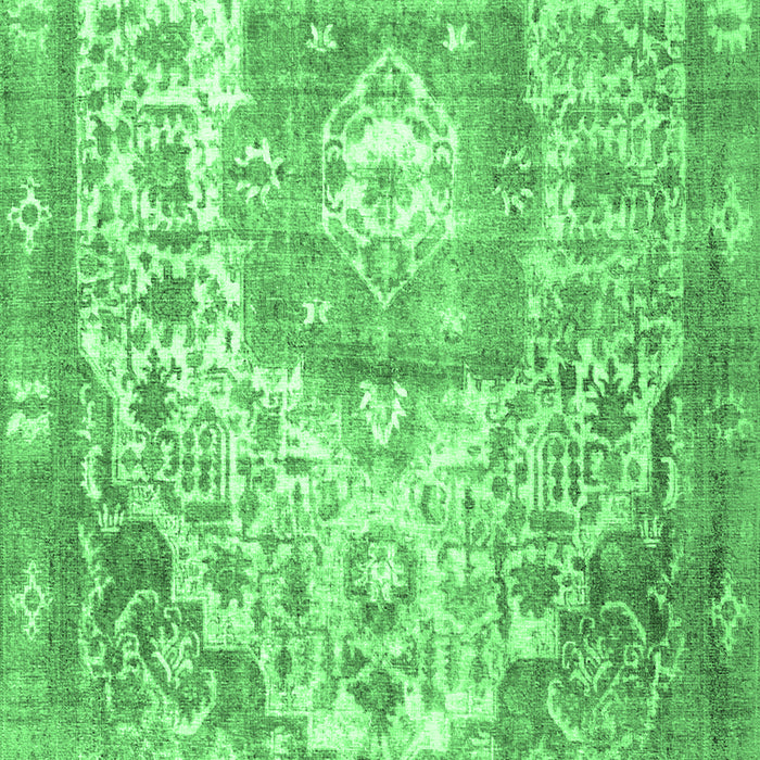 Machine Washable Medallion Emerald Green Traditional Area Rugs, wshtr3837emgrn