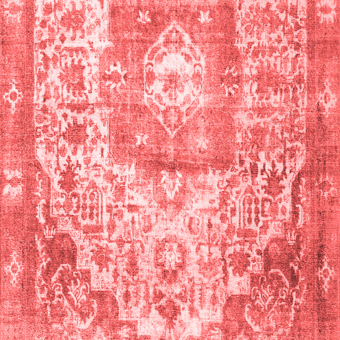 Machine Washable Medallion Red Traditional Rug, wshtr3837red