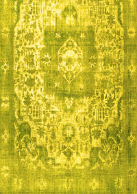 Medallion Yellow Traditional Rug, tr3837yw