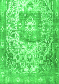 Medallion Green Traditional Rug, tr3837grn