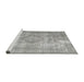 Sideview of Machine Washable Traditional Grey Gray Rug, wshtr3838