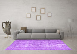 Machine Washable Persian Purple Traditional Area Rugs in a Living Room, wshtr3838pur