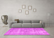 Machine Washable Persian Pink Traditional Rug in a Living Room, wshtr3838pnk