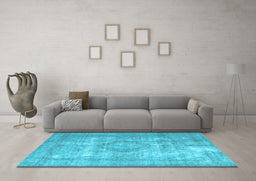 Machine Washable Persian Light Blue Traditional Rug in a Living Room, wshtr3838lblu