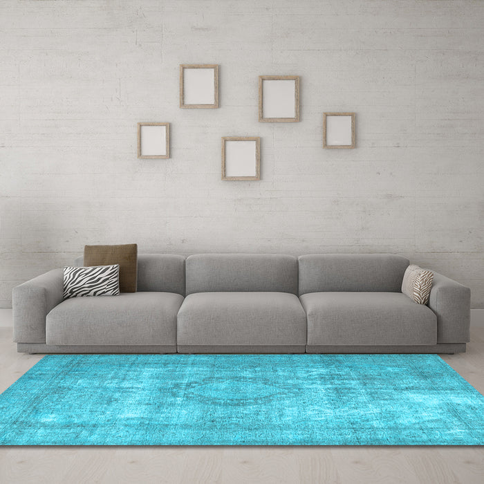 Machine Washable Persian Light Blue Traditional Rug in a Living Room, wshtr3838lblu