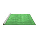 Sideview of Machine Washable Persian Emerald Green Traditional Area Rugs, wshtr3838emgrn