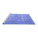 Sideview of Machine Washable Persian Blue Traditional Rug, wshtr3838blu