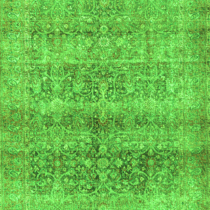 Serging Thickness of Machine Washable Persian Green Traditional Area Rugs, wshtr3839grn