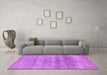 Machine Washable Persian Purple Traditional Area Rugs in a Living Room, wshtr3839pur