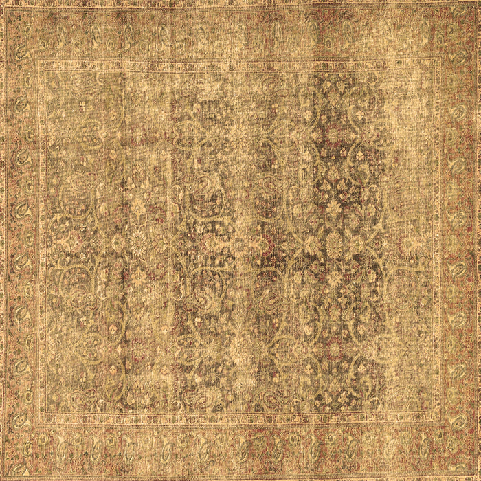 Square Persian Brown Traditional Rug, tr3839brn