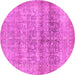 Round Persian Pink Traditional Rug, tr3839pnk