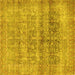 Square Persian Yellow Traditional Rug, tr3839yw