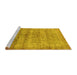 Sideview of Machine Washable Persian Yellow Traditional Rug, wshtr3839yw