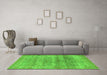 Machine Washable Persian Green Traditional Area Rugs in a Living Room,, wshtr3839grn