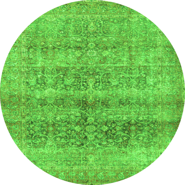 Square Persian Green Traditional Rug, tr3839grn