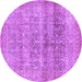 Round Persian Purple Traditional Rug, tr3839pur