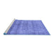 Sideview of Machine Washable Persian Blue Traditional Rug, wshtr3839blu