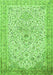 Serging Thickness of Machine Washable Persian Green Traditional Area Rugs, wshtr383grn