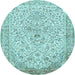 Round Persian Light Blue Traditional Rug, tr383lblu