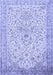 Machine Washable Persian Blue Traditional Rug, wshtr383blu