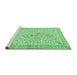 Sideview of Machine Washable Persian Emerald Green Traditional Area Rugs, wshtr383emgrn