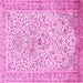 Square Persian Pink Traditional Rug, tr383pnk