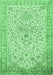 Machine Washable Persian Emerald Green Traditional Area Rugs, wshtr383emgrn