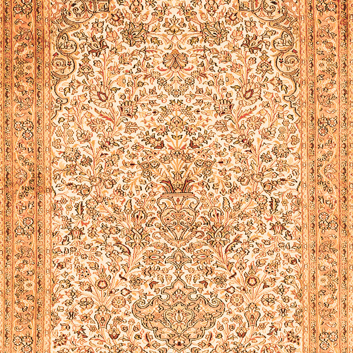 Serging Thickness of Machine Washable Persian Orange Traditional Area Rugs, wshtr383org