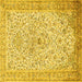 Square Persian Yellow Traditional Rug, tr383yw