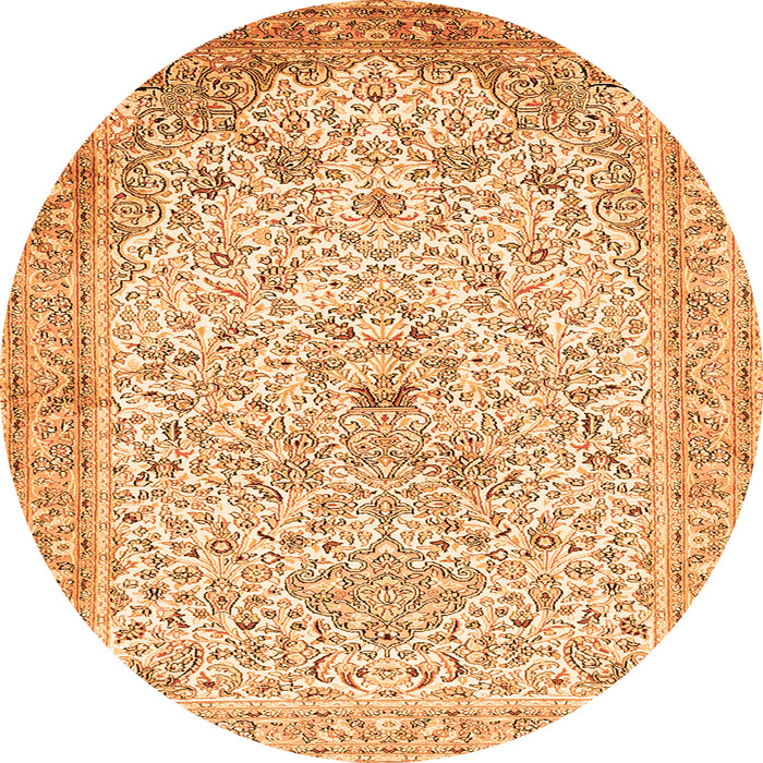 Square Persian Orange Traditional Rug, tr383org