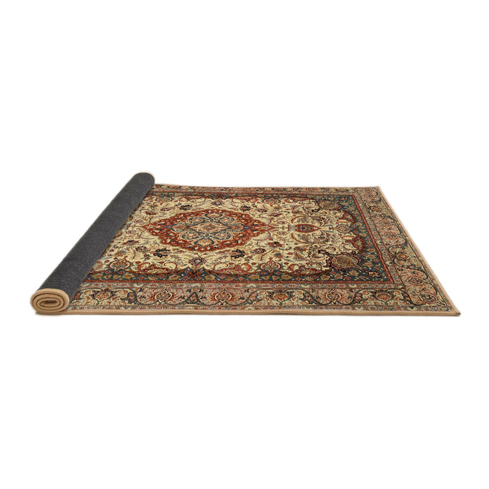 Sideview of Traditional Dark Sienna Brown Medallion Rug, tr384