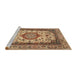 Sideview of Machine Washable Traditional Dark Sienna Brown Rug, wshtr384