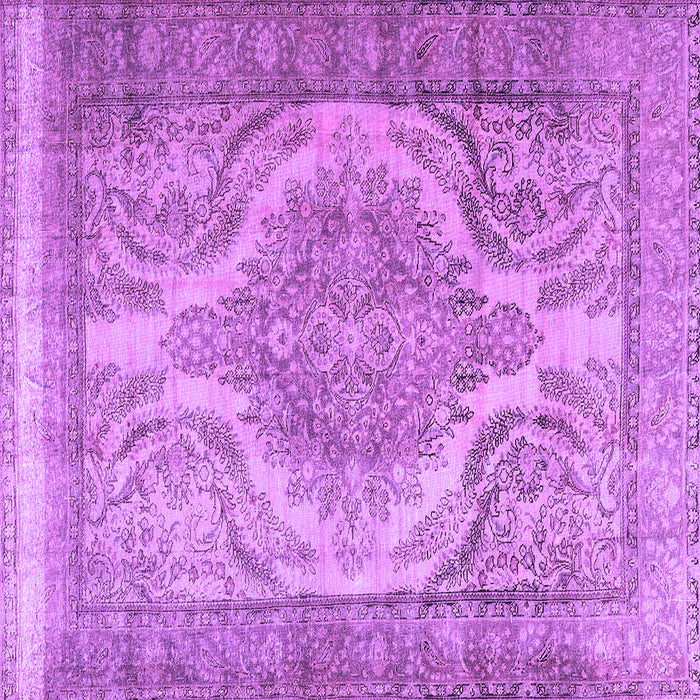 Square Machine Washable Persian Purple Traditional Area Rugs, wshtr3840pur