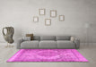 Machine Washable Persian Pink Traditional Rug in a Living Room, wshtr3840pnk