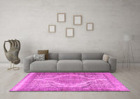 Machine Washable Persian Pink Traditional Rug, wshtr3840pnk