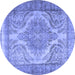 Round Persian Blue Traditional Rug, tr3840blu