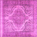 Square Machine Washable Persian Pink Traditional Rug, wshtr3840pnk