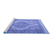 Sideview of Machine Washable Persian Blue Traditional Rug, wshtr3840blu