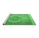 Sideview of Machine Washable Persian Emerald Green Traditional Area Rugs, wshtr3840emgrn