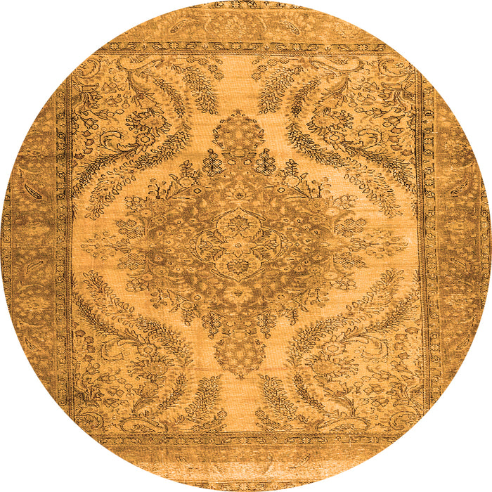 Square Persian Orange Traditional Rug, tr3840org